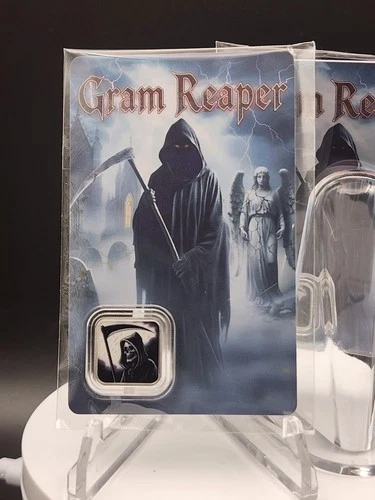 💀1g Silver "Gram" Reaper .999 Fine Silver Bar in Assay Card 💀