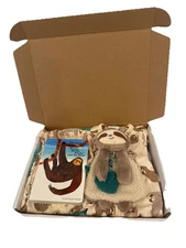 Sloth Unisex Baby Gift Box, Books, Pajamas, Loveys, Blanket, Newborn Shower Set