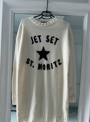Jet Set St. Moritz Knit Sweater Dress Oversize Cream