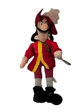 New W/ Tag Disney Store Peter Pan CAPTAIN HOOK Pirate Plush Stuffed Toy Doll 20"