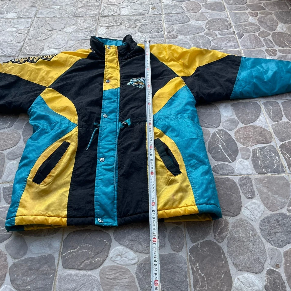 VINTAGE 90 s JACKSONVILLE JAGUARS PRO PLAYER NFL MENS LONG JACKET MENS LARGE - Image 3 of 4