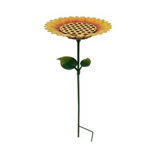 Heavy Duty Metal Bird Bath Iron Tray Standing Bird Bath Feeder Decoration