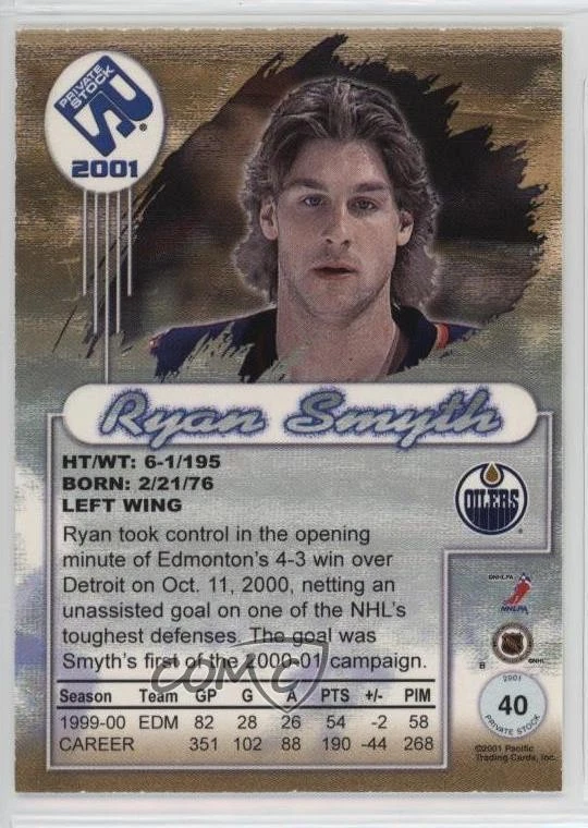 2000-01 Pacific Private Stock Premiere Date /60 Ryan Smyth #40 - Image 2 of 2