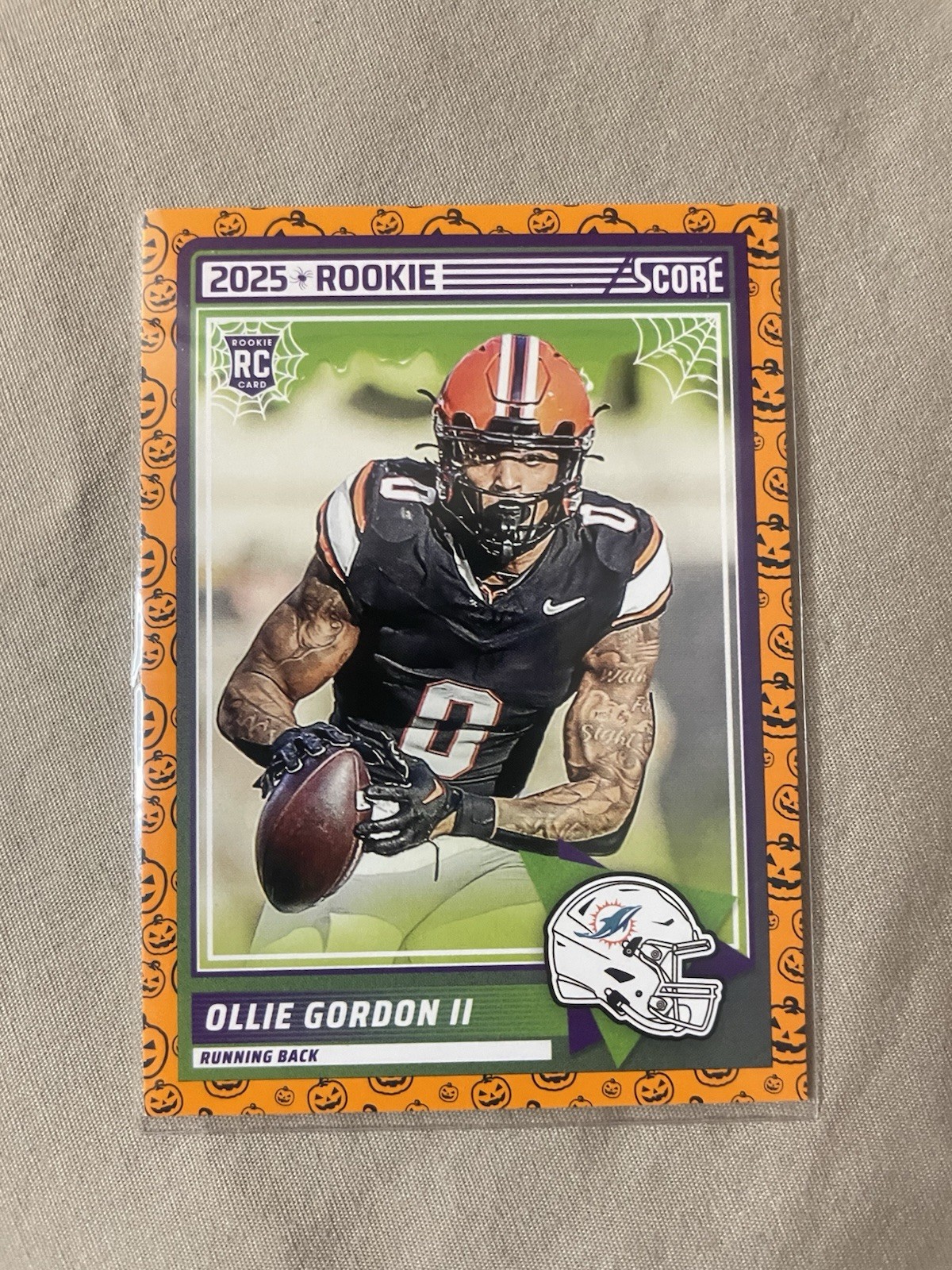 2025 Panini Score-A-Treat Football OLLIE GORDON II 10 RC Orange Pumpkin DOLPHINS