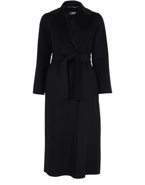 MAX MARA Paola Belted Black Wool Long Coat New & Authentic