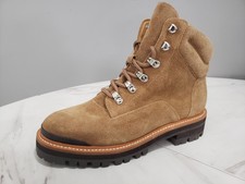 NEW NO BOX Marc Fisher Camel Suede Tan Lace Up Idaran Hiking Boots Lug Sole 7.5