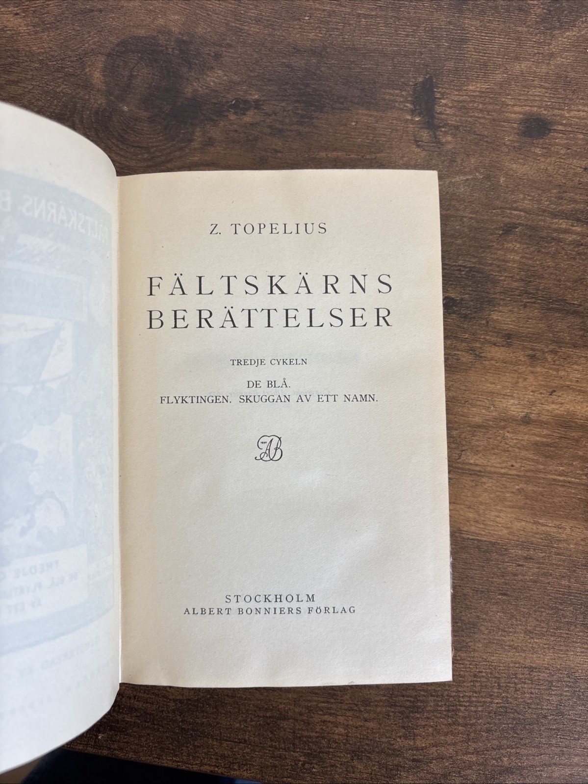 Zacharias Topelius Fältskärns berättelser Del III 1927 Swedish Hardcover