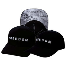FREEDOM Hat - Black - Baseball Hat Fit - Laser Mesh