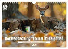 Der Geocaching Found it Kalender (Wandkalender 2026 DIN A4 quer), CALVENDO Monat