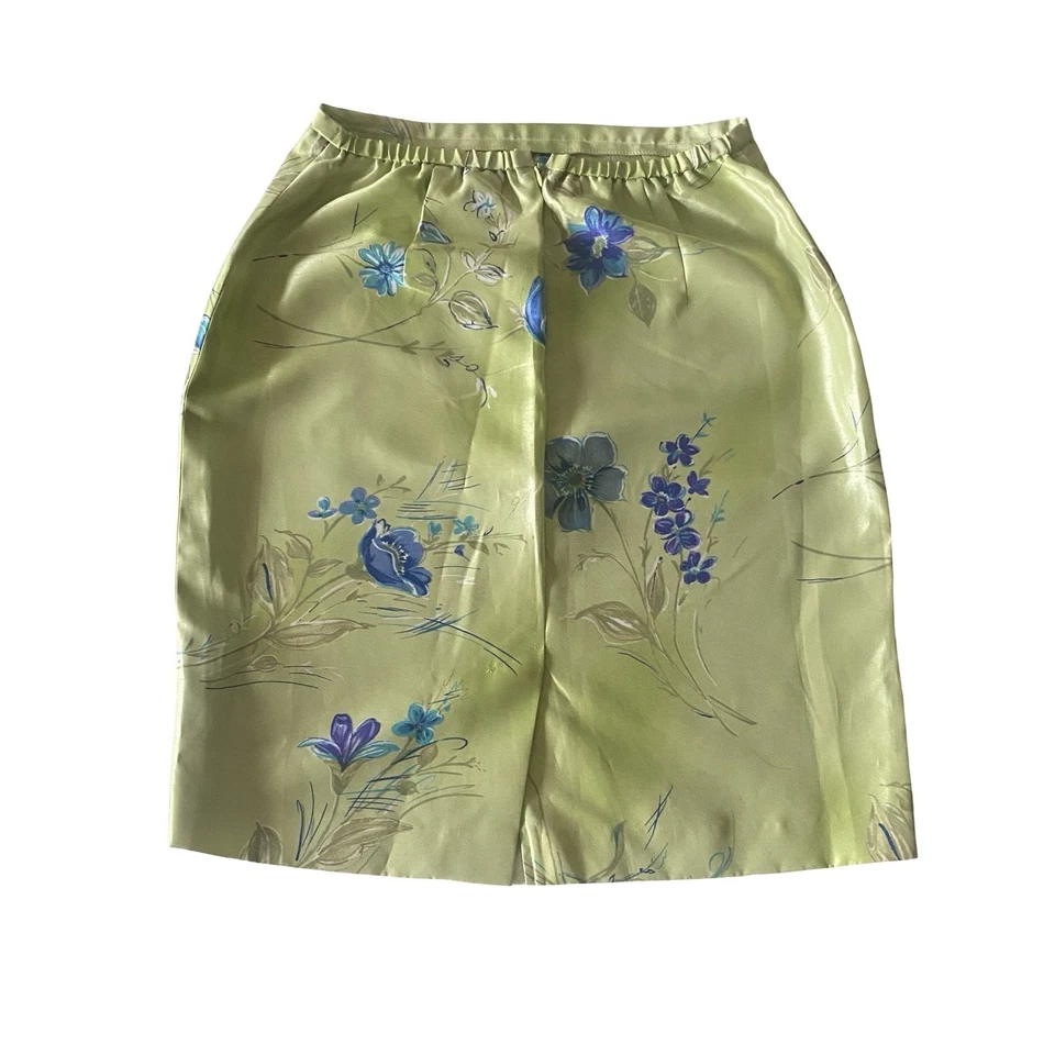 Jessica Howard Petite Conjunto Floral 2 Piezas Talla 10P Verde Azul Falda Blazer Traje Foto 3 de 4