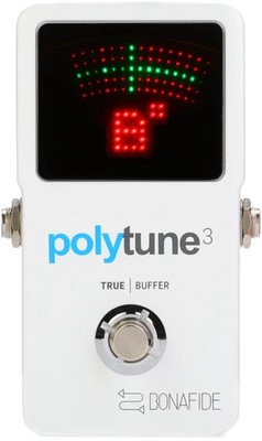 TC Electronic PolyTune 3 Polyphonic LED Guitar Tuner Pedal with Buffer