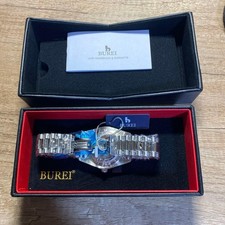 BUREI Mens Wristwatch Silver Color
