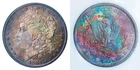 1881-S NGC MS64 MORGAN $ MUTICOLOR VIBRANT RAINBOW TONING (VIDEO} **