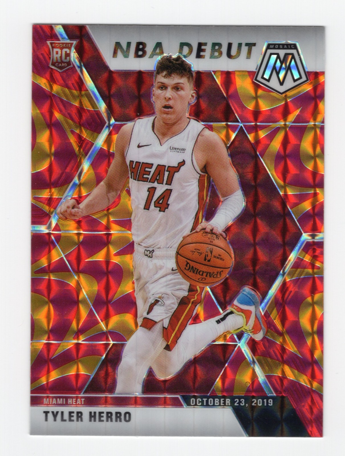 2019-20 Panini Mosaic - NBA Debut Tyler Herro #280 Reactive Orange Prizm (RC)