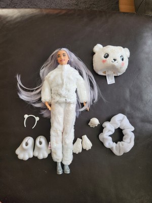 Barbie Cutie Reveal Snowflake Sparkle Polar Bear Doll 30cm, Used ,Read  UK