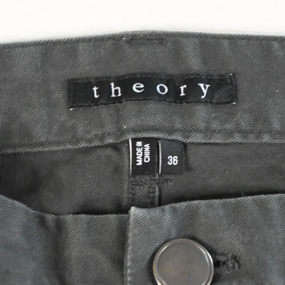 Pantalones de mezclilla para hombre Theory 36x32 gris recto 5 bolsillos Foto 2 de 4