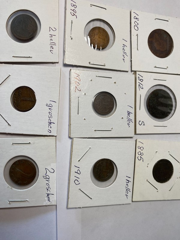 AUSTRIA 9  VERY OLD coins 1800-1926