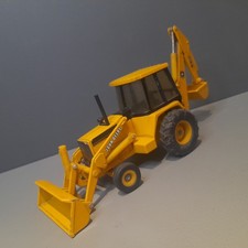 Vintage Ertl JOHN DEERE Yellow Tractor Diecast Backhoe Excavator Front Loader