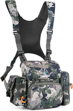 Binocular Harness Chest Pack, Bino Harness Bag with Rangefinder Pouch Rain Cov