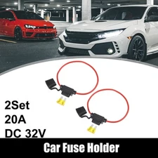 2 Set DC 32V 14 AWG Car ATC  Blade Style Inline Fuse Holder with 20A Fuse
