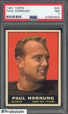 1961 Topps Football #40 Paul Hornung Green Bay Packers HOF PSA 7 NM