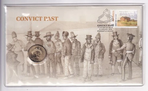 AUSTRALIAN PNC COVER: 2018 $1 CONVICT PAST AUSTRALIA'S CONVICT ERA COIN #M4147