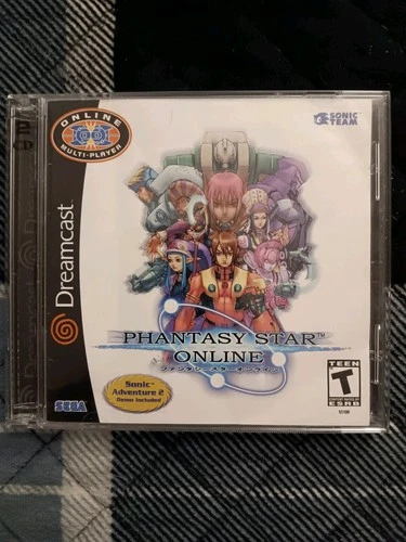Phantasy Star Online (Sega Dreamcast, 2001) w/ Sonic Adventure 2 Demo Disc