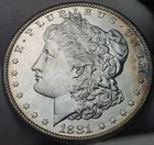 1881 S Morgan Silver Dollar, 90% Silver, Choice BU Uncirculated, Morg-8152s