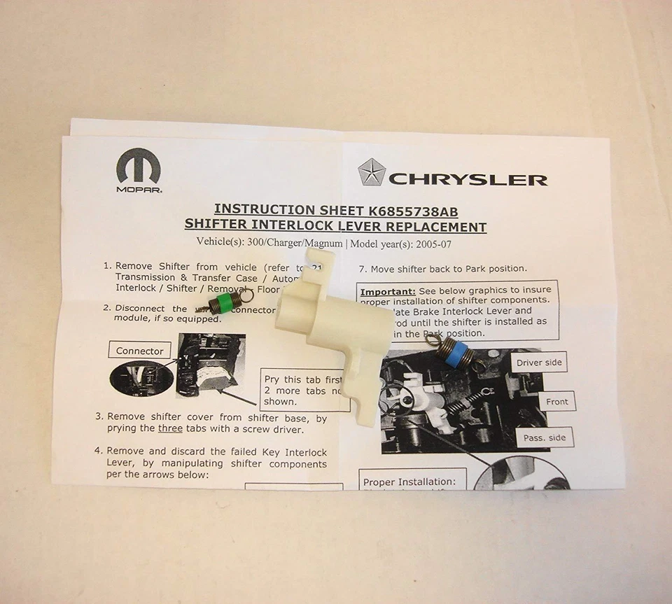 Chrysler 300 Dodge Charger Magnum 2005-2007 kit de reparación de bloqueo de cambio Mopar Foto 2 de 3