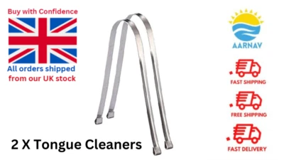 AARNAV 2 X Stainless Steel Tongue Cleaner Tongue Scraper Oral Dental Care Ulyu Ulyoo