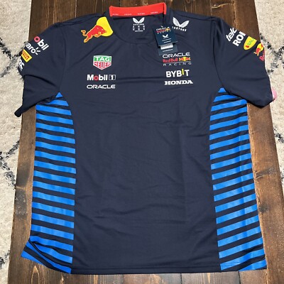 Oracle Red Bull Racing Driver Jersey Shirt Castore Mens Navy 2XL 23.5x28.5