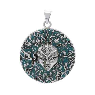Oberon Zell Meeresgöttin 925 Sterling Silber Anhänger feiner spiritueller Ozeanschmuck