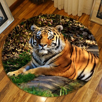 3D Forest Riverside Tiger P60 Animal Non Slip Rug Mat Elegant Photo Carpet Zoe