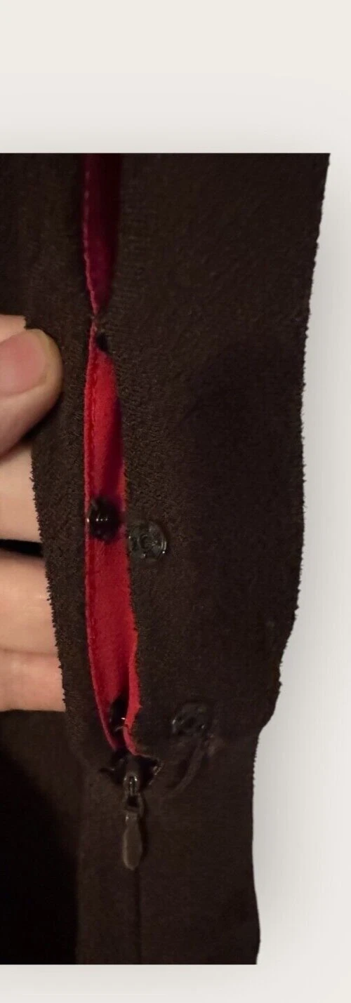 Abito VALENTINO Couture marrone dritto senza maniche vintage tg.8 42 misto seta