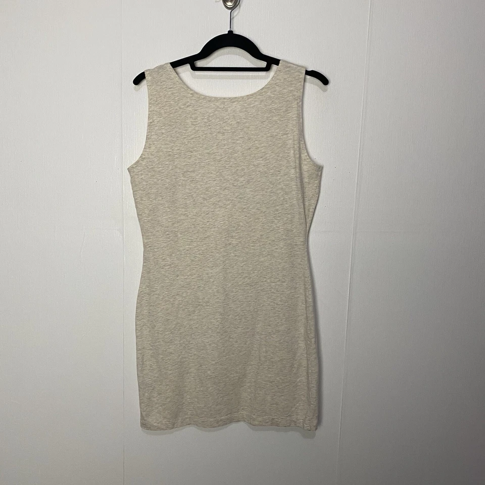 Vestido sin mangas Peruvian Connection para mujer beige mezcla de algodón talla mediana. Foto 4 de 4