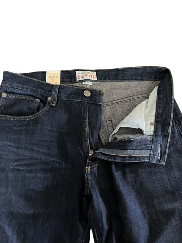 NWT Fossil Deadstock Men’s Easy Fit Denim Jeans Ink Wash Light Whiskering 34x34 - 第 4/11 張圖片