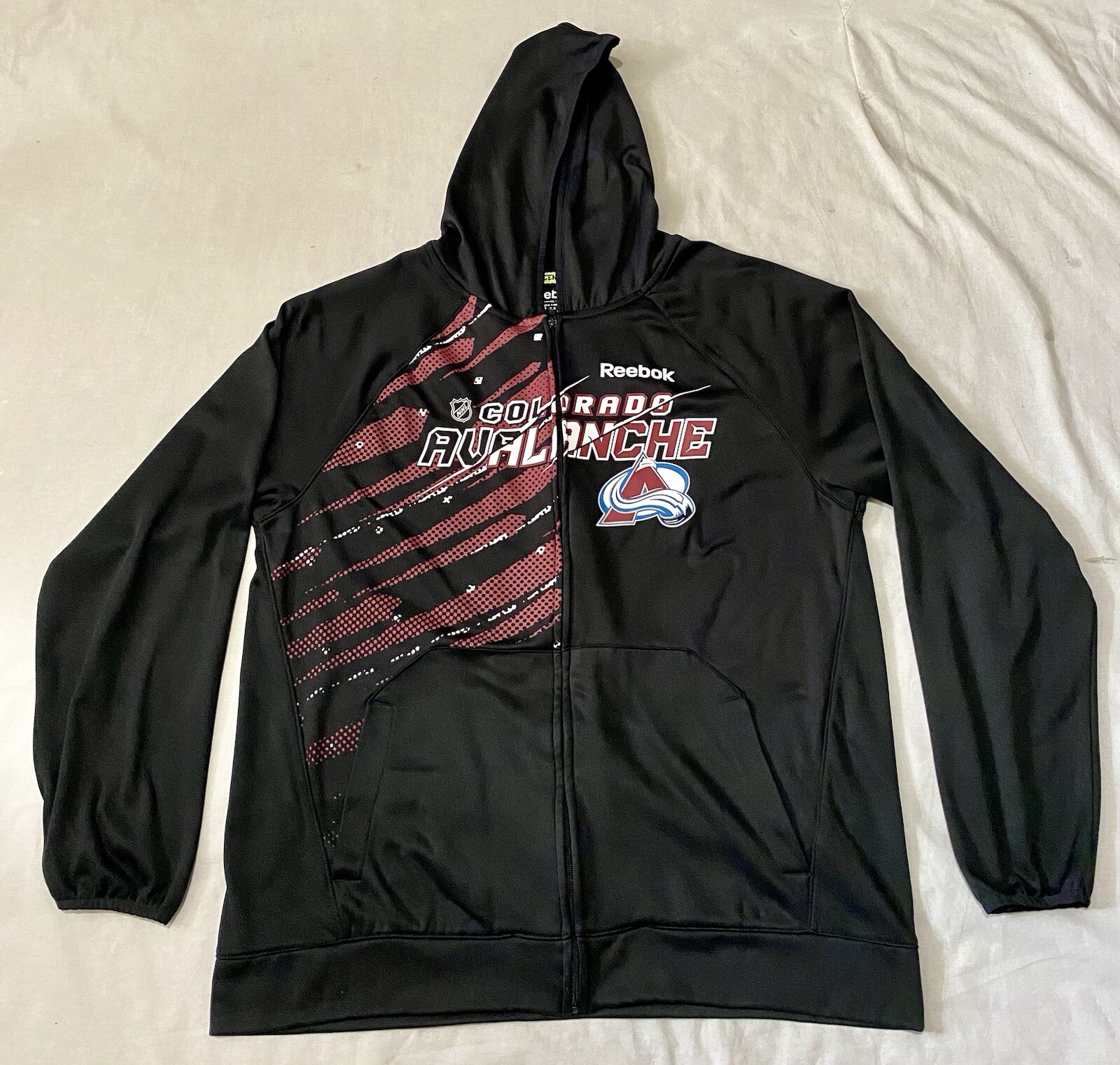 Colorado Avalanche Jackets NHL Reebok Center Ice Play Dry Jacket Hoodie Mens L