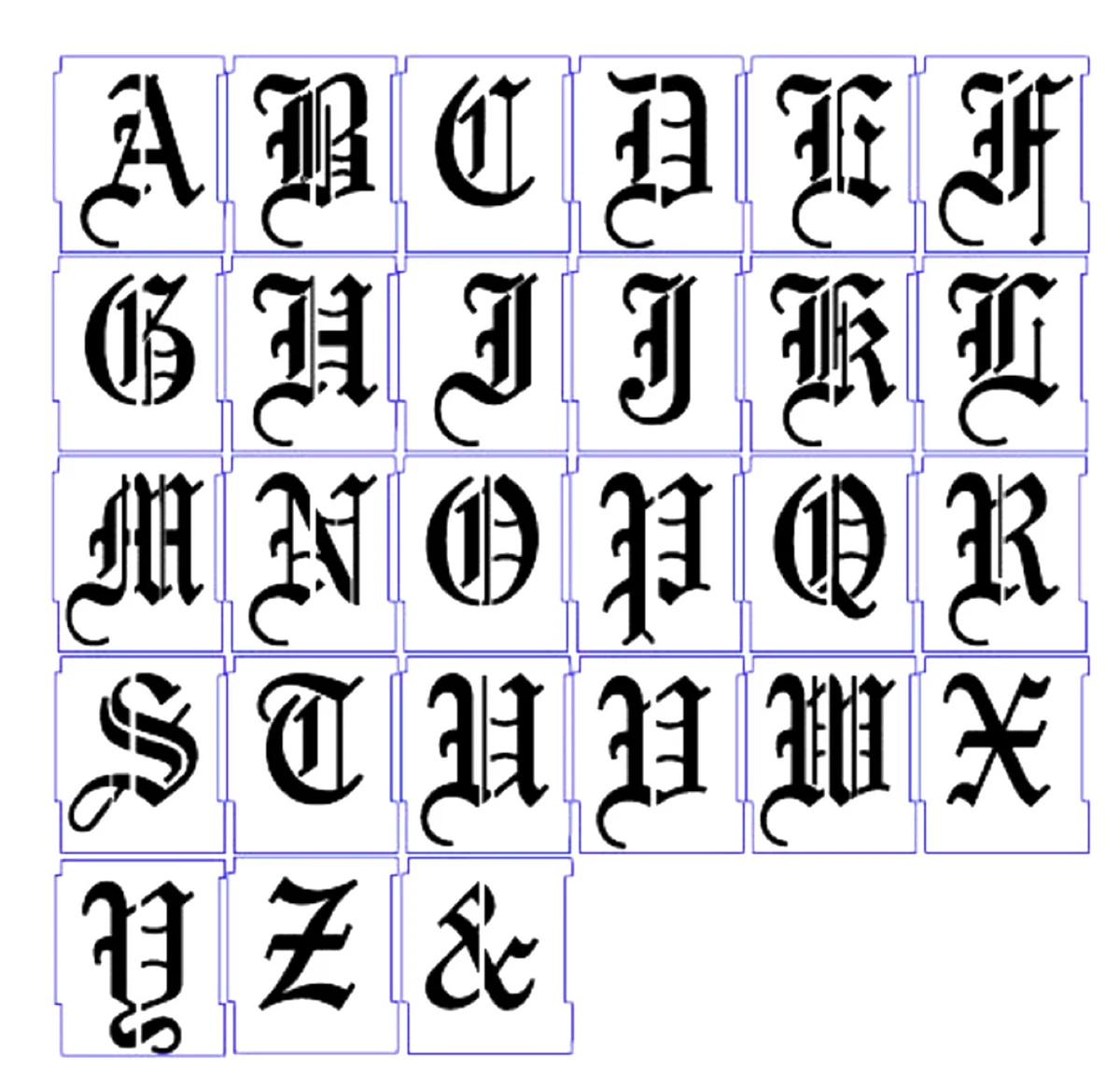 Old English Font Stencil