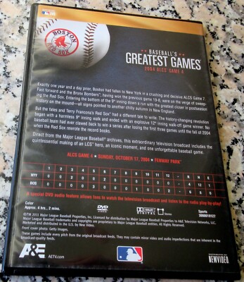 2004 ALCS Game 4 RARE DVD New York Yankees Boston Red Sox David