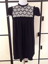 Jonovich Hawk Black Lace Baby Doll Short Dress Cap Sleeves Sz 4