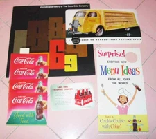 Lot Coca Cola 1969 Brochure Harvester PC Bottle Tag Menu Ideas Coupon Menu Coke
