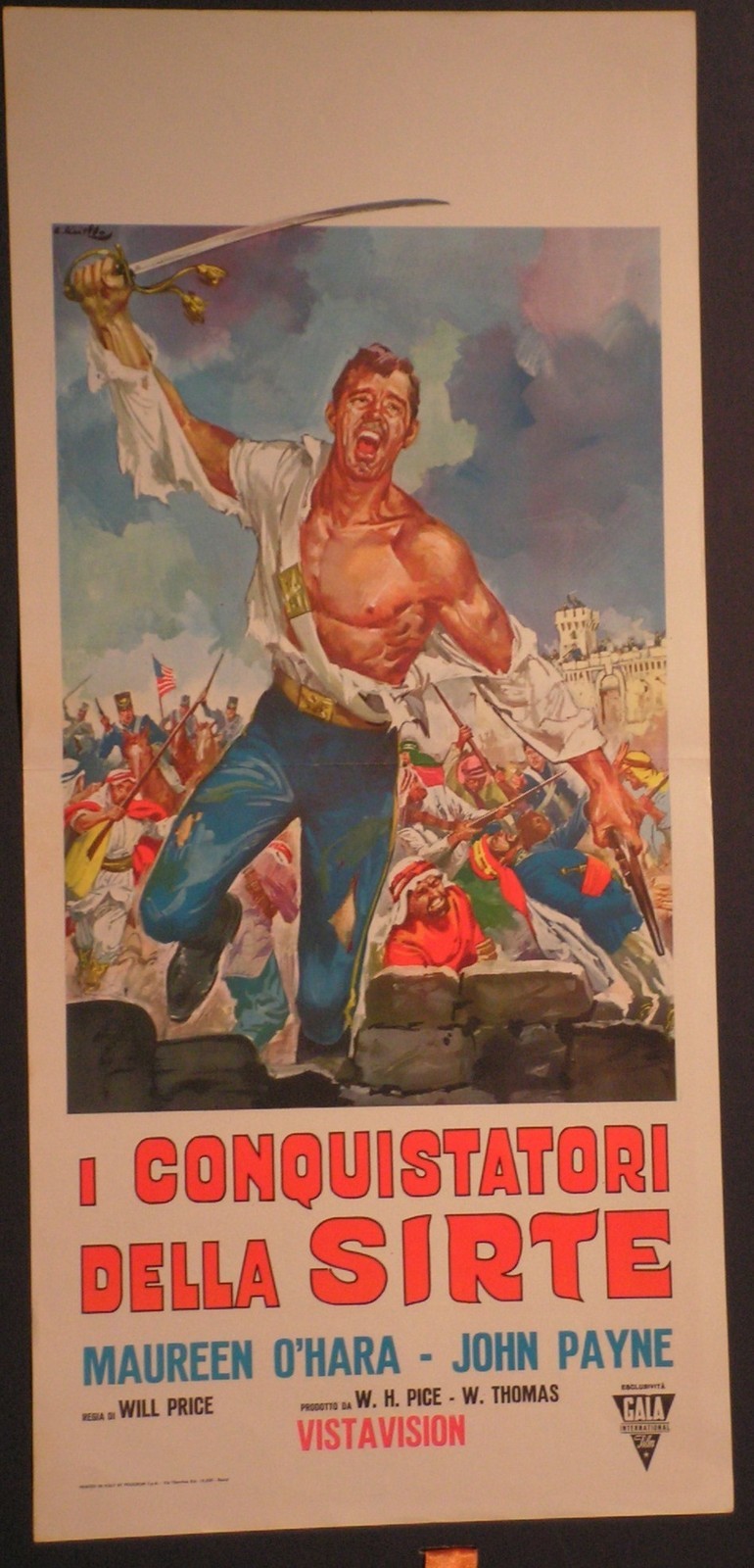 Locandina originale film I conquistatori della Sirte (1950) - Regia di Will Price
