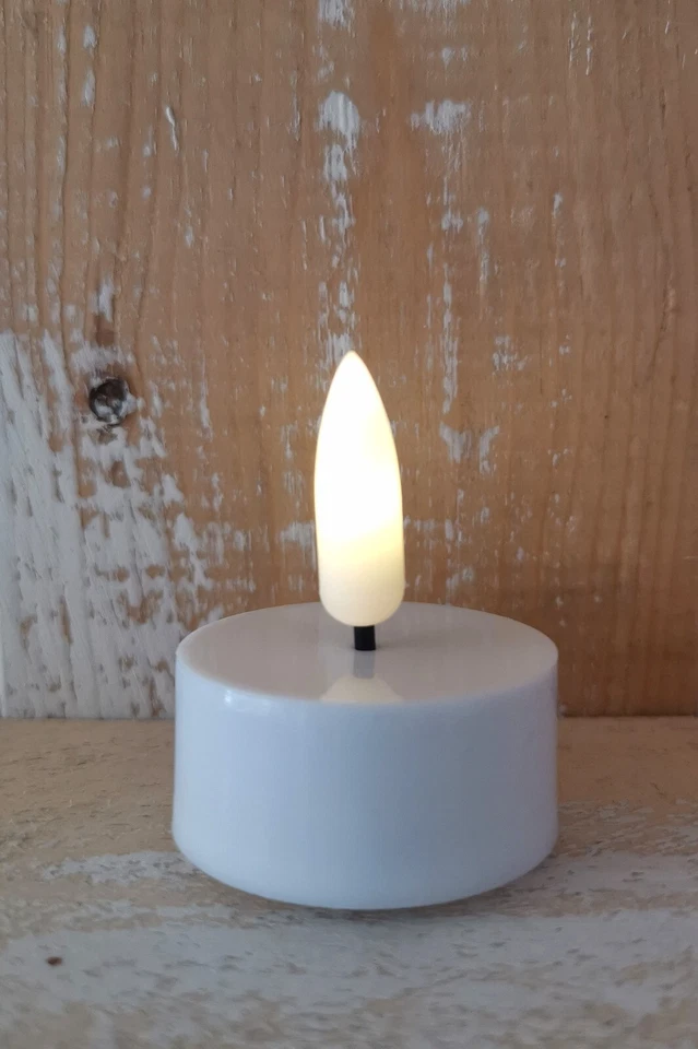 LED Teelichter Timer Batterie 3D Flamme wie echt elektrische Kerze Teelicht 2-24 - Bild 2 von 2