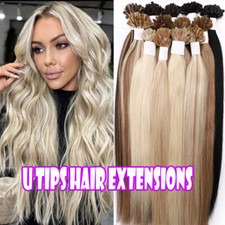 Thick Russian Nail U Tip Real Remy Human Hair Extensions Pre Bonded 50-200Stands