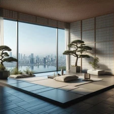Digital Image Picture Photo Wallpaper Background AI Art Modern Japanese Room 2