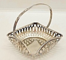 Antik echt Silber Durchbruch Henkel Schale 800er Silber ART Deco / Jugendstil
