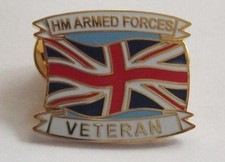 HM ARMED FORCES VETERAN LAPEL PIN OR WALKING STICK MOUNT