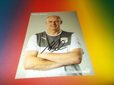 Mario Basler  DFB Fussball PUMA signed signiert Autogramm Autogrammkarte 