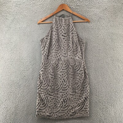 Missguided Halter Mini Bodycon Dress Womens UK Grey Lace Sleeveless Open  Back | eBay