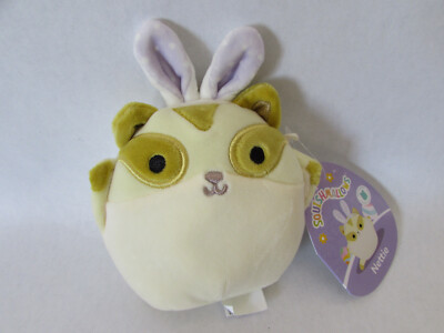 Kellytoy Squishmallow Nettie The Sugar Glidder Bunny Ears Easter 4.5''  Plush Toy